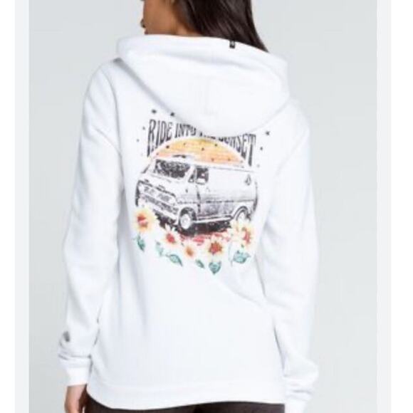 Volcom White Ride into the Sunset White Hoodie size S - Picture 1 of 8